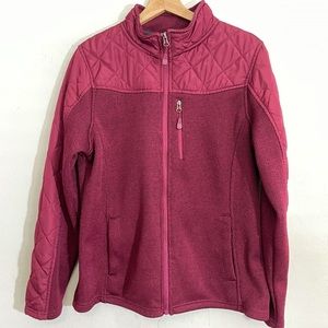 Swiss Tech Sparkling Merlot Maroon Polyester Zip Up Women Ski Jacket Size XL